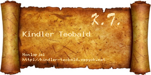 Kindler Teobald névjegykártya